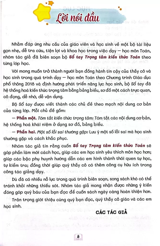 SỔ TAY TRỌNG TÂM KIẾN THỨC TOÁN LỚP 10